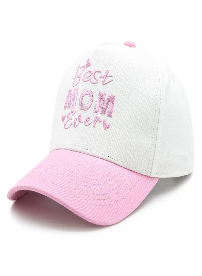 HAFOUXIGM Mom Trucker Hat for Women, Christmas Birthday Gifts for Mother from Son Daughter Husband, Best Mom Ever Baseball Cap for Mama, Pink - Image 4